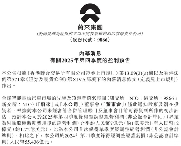 蔚来历史的首次盈利，李斌11年坚持的证明